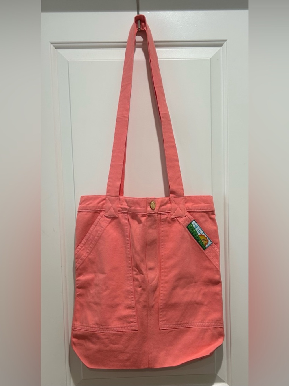 Big Bud Press Coral Canvas Repurposed Everyday Tote Bag NWT